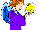 Dibuix Àngel i estrella pintat per Eli