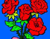 Dibuix Ram de roses pintat per BLAU