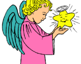 Dibuix Àngel i estrella pintat per anònim