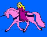 Dibuix Princesa en unicorn  pintat per adriana