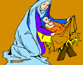 Dibuix Naixement del nen Jesús  pintat per Anna P.R.