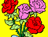 Dibuix Ram de roses pintat per raquel