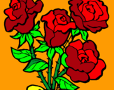 Dibuix Ram de roses pintat per JULIA