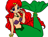 Dibuix Sirena pintat per maria plana puig