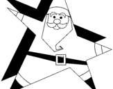 Dibuix Pare Noel en forma d'estrella  pintat per noel