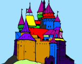 Dibuix Castell medieval pintat per anas