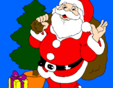 Dibuix Santa Claus i un arbre de nadal  pintat per sergi