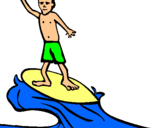 Dibuix Surfista pintat per nil   llopart     sans