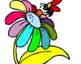 Dibuix Margarida amb abella pintat per mar
