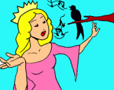 Dibuix Princesa cantant pintat per irati