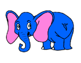 Dibuix Elefant petit pintat per elefant