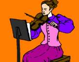 Dibuix Dama violinista pintat per marta crisol