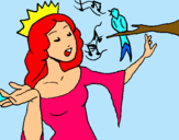 Dibuix Princesa cantant pintat per layla