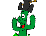 Dibuix Cactus amb barret  pintat per JAN