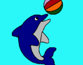Dibuix Dofí jugant amb una pilota pintat per Aroa G.CH.