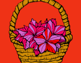 Dibuix Cistell amb flors 2 pintat per ada