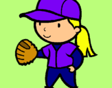 Dibuix Jugadora de beisbol  pintat per abril roura