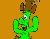 Dibuix Cactus amb barret  pintat per pol  muñoz
