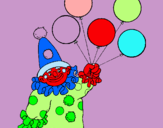 Dibuix Pallasso amb globus pintat per abril