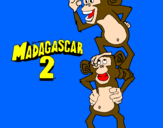 Dibuix Madagascar 2 Manson i Phil pintat per pau