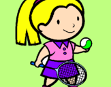 Dibuix Noia tennista pintat per MARIA P
