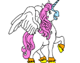 Dibuix Unicorn amb ales pintat per ariadna