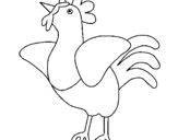 Dibuix Gallina pintat per gall