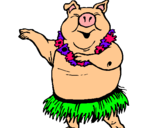 Dibuix Porc hawaià pintat per núria m