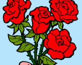 Dibuix Ram de roses pintat per wasim