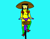 Dibuix Xina amb bicicleta pintat per angiethebest1