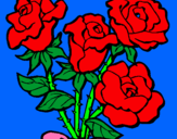 Dibuix Ram de roses pintat per CELIA 5éB