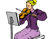 Dibuix Dama violinista pintat per mireia