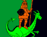 Dibuix Sant Jordi i el drac pintat per polrofesmasip