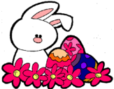 Dibuix Conillet de Pasqua pintat per ou  ines 2