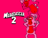 Dibuix Madagascar 2 Manson i Phil pintat per Ingrid Urda