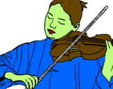 Dibuix Violinista  pintat per uno tocando el violin