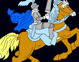 Dibuix Cavaller a cavall pintat per oriol