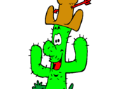 Dibuix Cactus amb barret  pintat per ivan i oscar