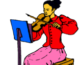 Dibuix Dama violinista pintat per ALBA RODRIGUEZ MAUREL