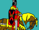 Dibuix Cavaller a cavall pintat per guillem palau