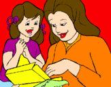 Dibuix Mare i filla pintat per núria adan 