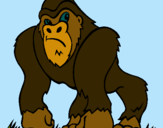 Dibuix Goril·la pintat per Martí i Laia