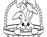 Dibuix Conillet en una cistella pintat per teresa