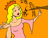 Dibuix Princesa cantant pintat per andrea 