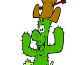Dibuix Cactus amb barret  pintat per adrian