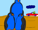 Dibuix Família pingüí  pintat per Martona