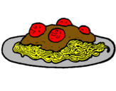 Dibuix Espaguetis amb carn pintat per ROBERT