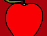 Dibuix poma pintat per nuria.p.h.
