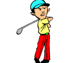 Dibuix Jugador de golf pintat per gallet