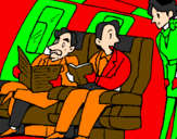 Dibuix Passatgers en l'avió pintat per gil